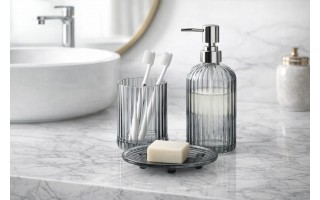 Szklany komplet łazienkowy 3-elementowy ARI