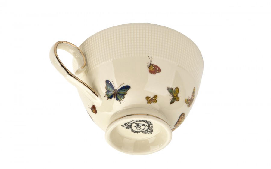 Komplet 2 filiżanek 260 ml + spodki Motylki