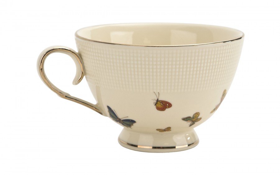 Komplet 2 filiżanek 260 ml + spodki Motylki