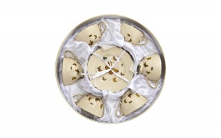 Komplet 6 filiżanek 260 ml + spodki Motylki