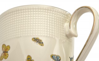 Kubek porcelanowy 400 ml z zaparzaczem Motylki