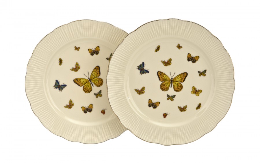 Komplet 2 talerzy deserowych 20,5 cm Motylki