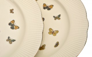 Komplet 2 talerzy deserowych 20,5 cm Motylki
