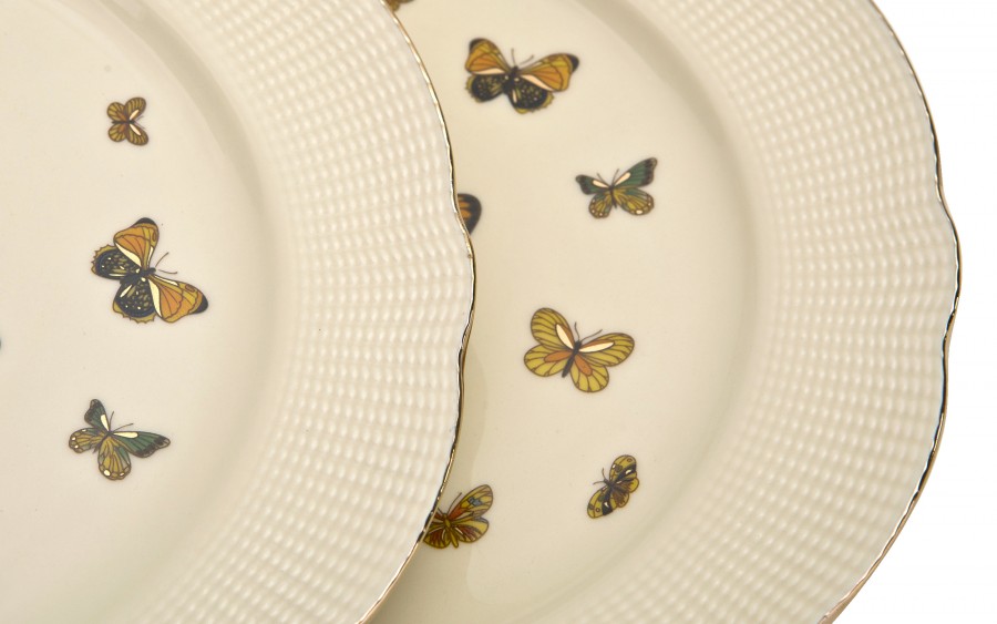 Komplet 2 talerzy deserowych 20,5 cm Motylki