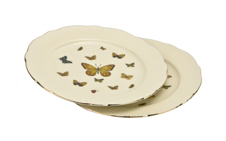 Komplet 2 talerzy deserowych 20,5 cm Motylki