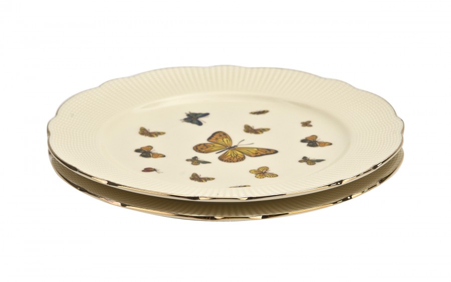 Komplet 2 talerzy deserowych 20,5 cm Motylki