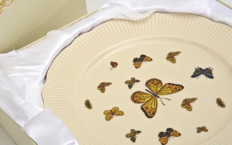 Komplet 2 talerzy deserowych 20,5 cm Motylki