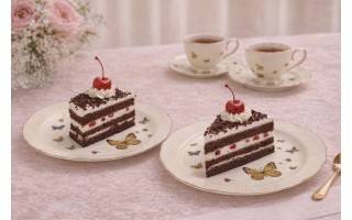 Komplet 2 talerzy deserowych 20,5 cm Motylki