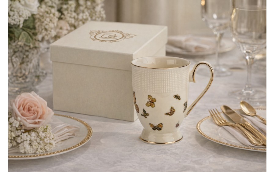 Kubek porcelanowy 400 ml Motylki