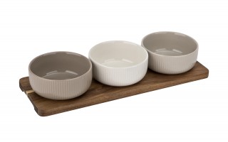 Zestaw 3 miseczek z deską do serwowania 4 el. 7303