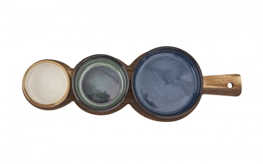 Zestaw 3 miseczek z deską do serwowania 4 el. 7341