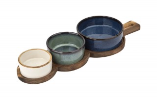 Zestaw 3 miseczek z deską do serwowania 4 el. 7341