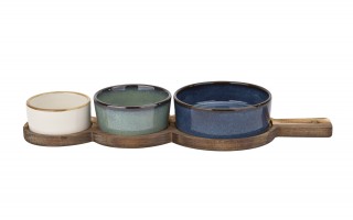 Zestaw 3 miseczek z deską do serwowania 4 el. 7341