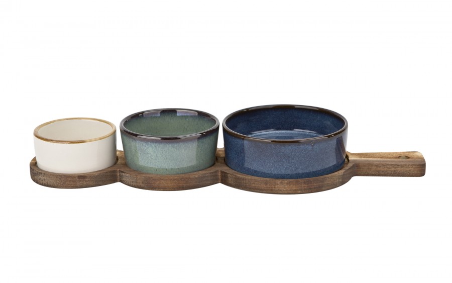 Zestaw 3 miseczek z deską do serwowania 4 el. 7341