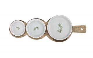 Zestaw 3 miseczek z deską do serwowania 4 el. 7358 Rozmaryn