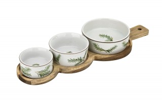 Zestaw 3 miseczek z deską do serwowania 4 el. 7358 Rozmaryn
