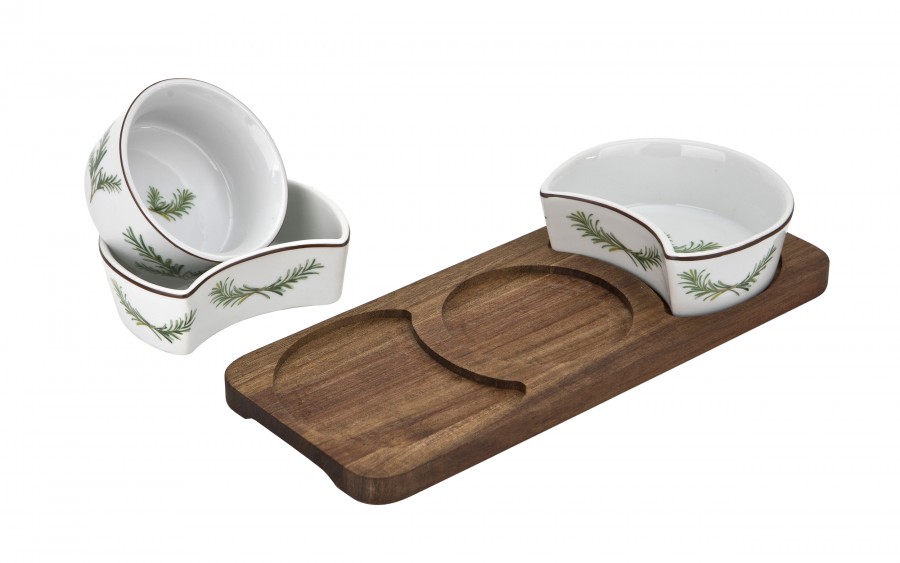 Zestaw 3 miseczek z deską do serwowania 4 el. 7372 Rozmaryn