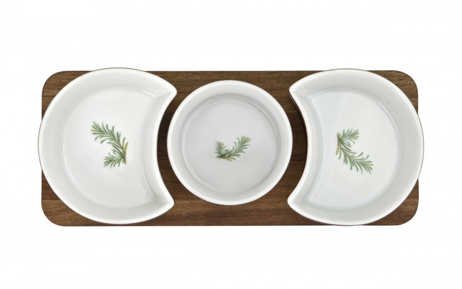 Zestaw 3 miseczek z deską do serwowania 4 el. 7372 Rozmaryn