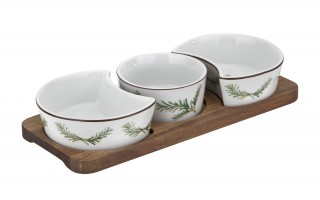 Zestaw 3 miseczek z deską do serwowania 4 el. 7372 Rozmaryn