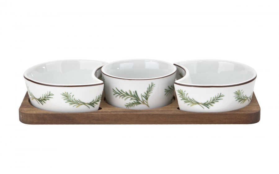 Zestaw 3 miseczek z deską do serwowania 4 el. 7372 Rozmaryn