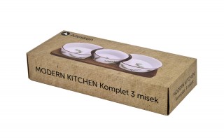 Zestaw 3 miseczek z deską do serwowania 4 el. 7372 Rozmaryn