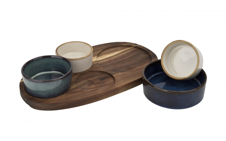 Zestaw 4 miseczek z deską do serwowania 5 el. 7389