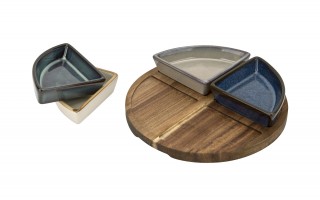 Zestaw 4 miseczek z deską do serwowania 5 el. 7402