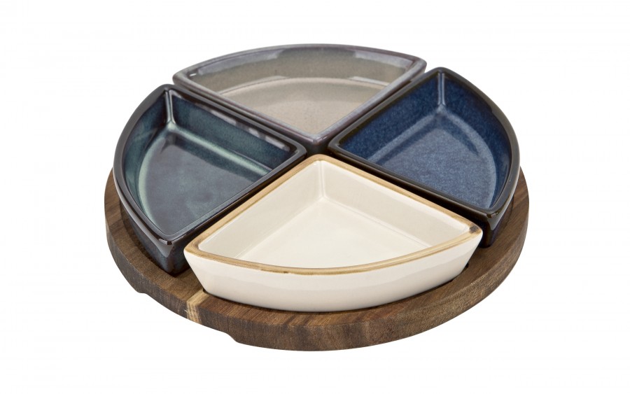 Zestaw 4 miseczek z deską do serwowania 5 el. 7402