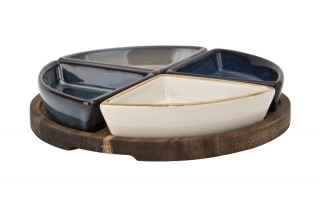 Zestaw 4 miseczek z deską do serwowania 5 el. 7402