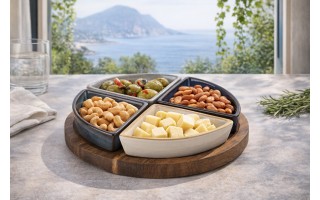 Zestaw 4 miseczek z deską do serwowania 5 el. 7402