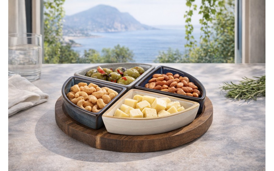 Zestaw 4 miseczek z deską do serwowania 5 el. 7402