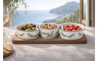 Zestaw 3 miseczek z deską do serwowania 4 el. 7372 Rozmaryn
