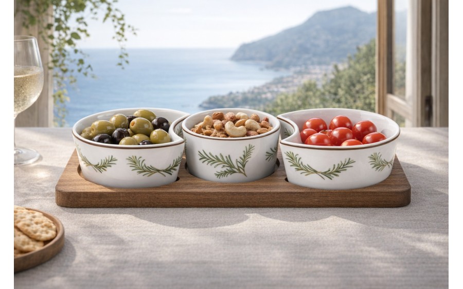Zestaw 3 miseczek z deską do serwowania 4 el. 7372 Rozmaryn