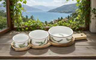 Zestaw 3 miseczek z deską do serwowania 4 el. 7358 Rozmaryn