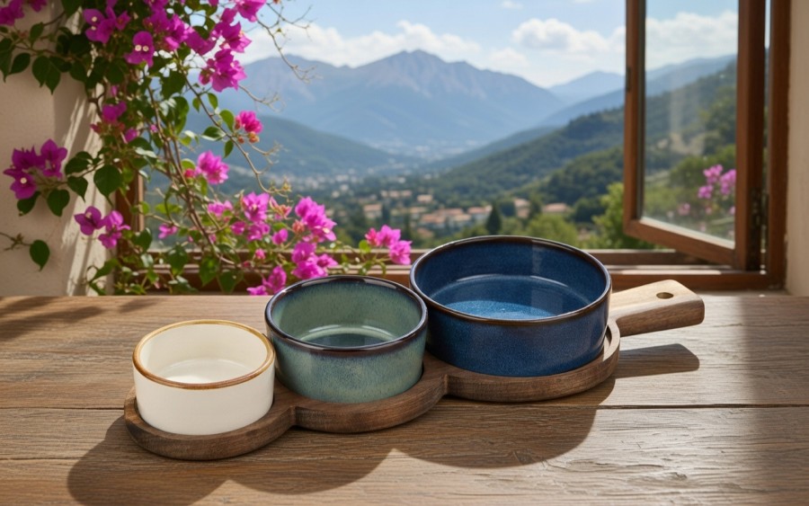 Zestaw 3 miseczek z deską do serwowania 4 el. 7341