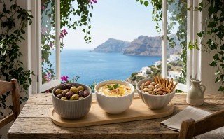 Zestaw 3 miseczek z deską do serwowania 4 el.