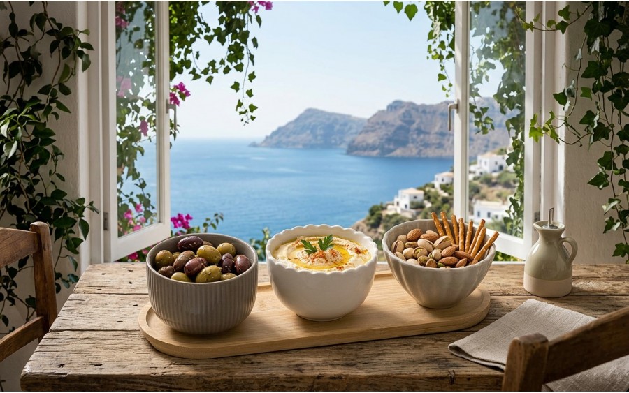 Zestaw 3 miseczek z deską do serwowania 4 el.