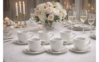 Komplet 6 filiżanek 260 ml + spodki Twilight