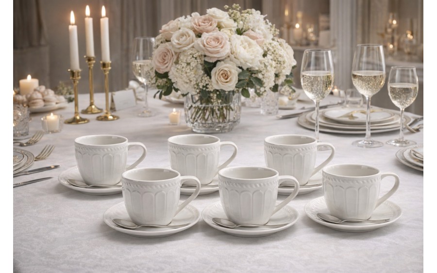 Komplet 6 filiżanek 260 ml + spodki Twilight