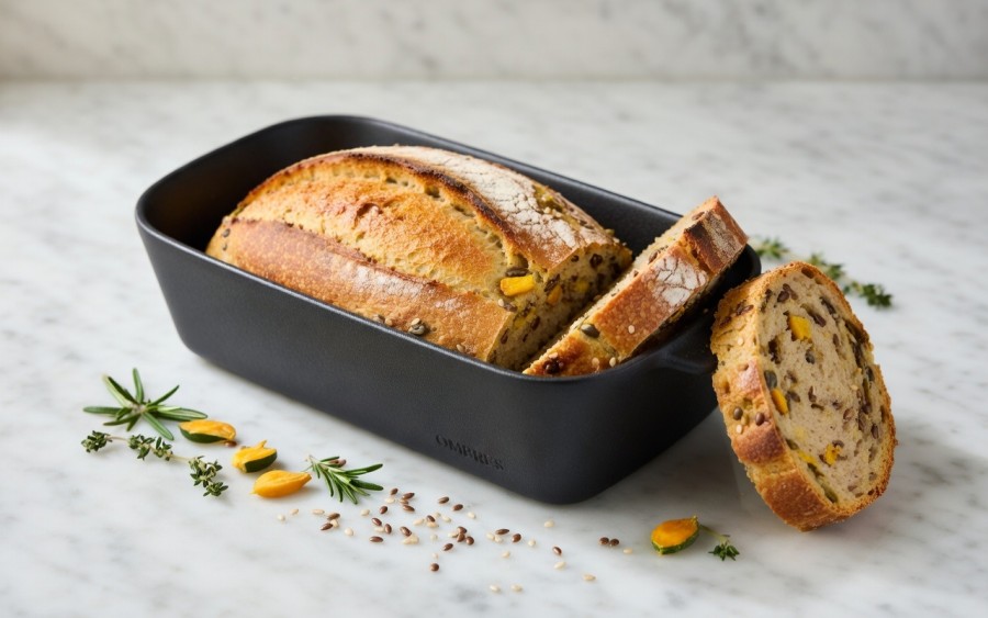 Forma do pieczenia chleba ceramiczna 26 cm OMBRES Black – naczynie żaroodporne