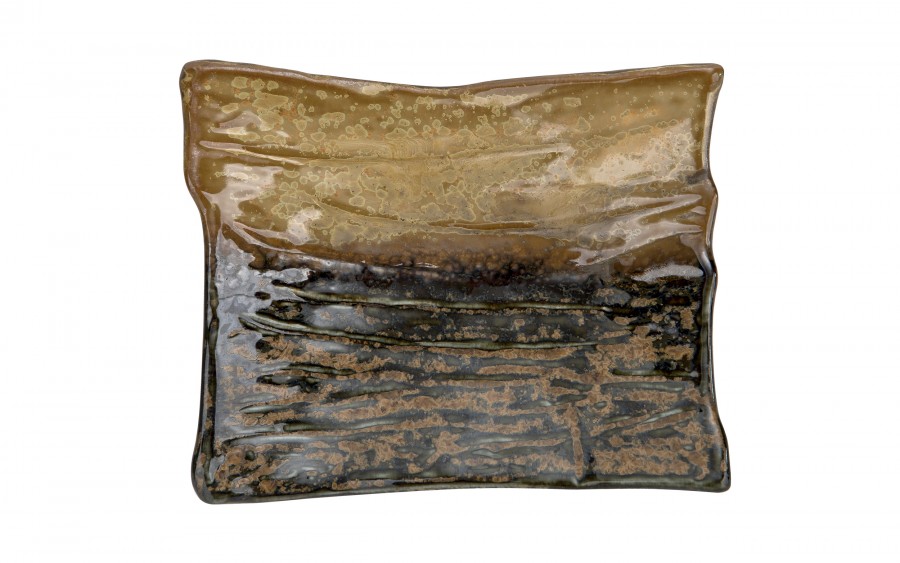 Ceramiczna patera prostokątna ONDES 21x18 cm – naturalna elegancja serwowania