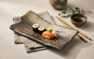 Ceramiczna patera prostokątna ONDES 21x11 cm – naturalna elegancja serwowania