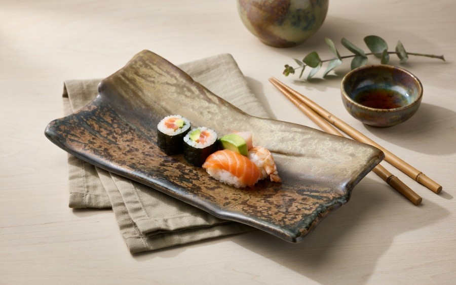 Ceramiczna patera prostokątna ONDES 21x11 cm – naturalna elegancja serwowania