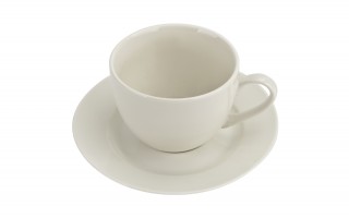 Filiżanka porcelanowa 240 ml + spodek Krem P2388 okrągłe ucho
