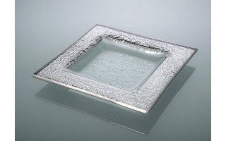 Talerz ze srebrnym rantem 14x14cm