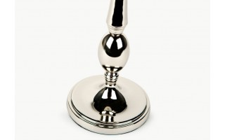 Świecznik metalowy 28 cm srebrny
