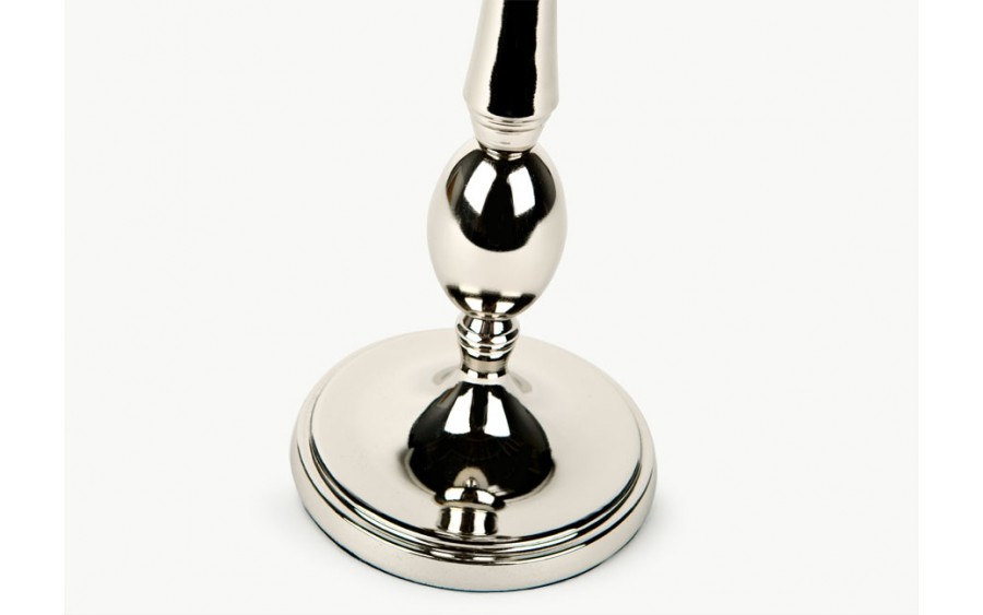 Świecznik metalowy 28 cm srebrny