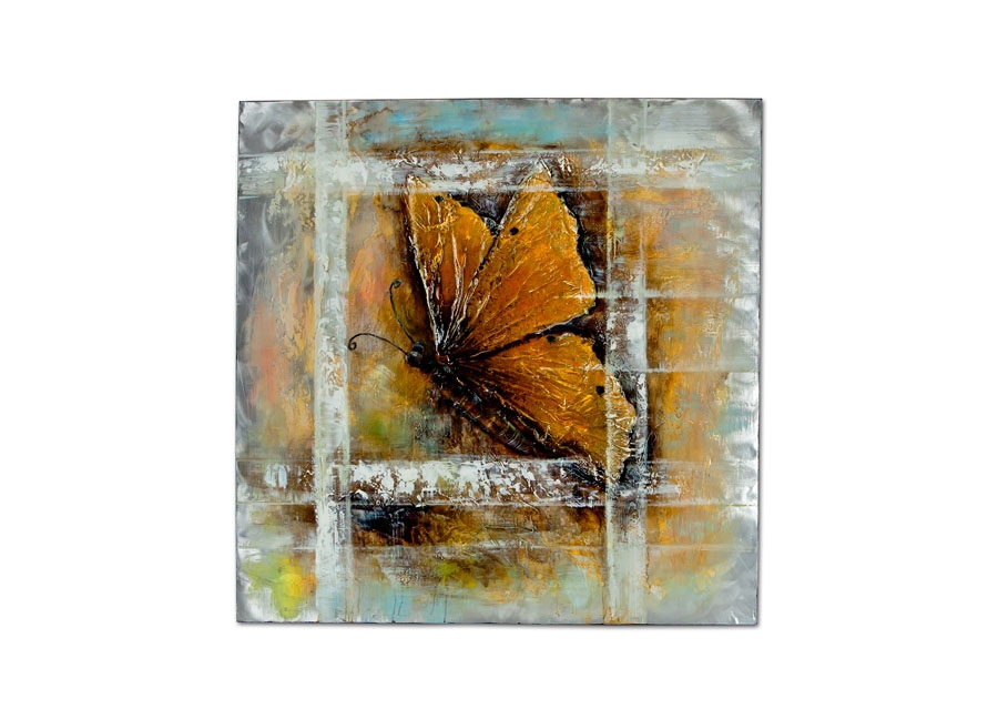 Obraz na ptnie 100x100 cm Motyl brzowy