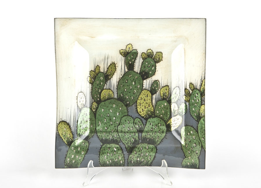 Talerz dekoracyjny 3801 Kaktusy 35,5x35,5 cm