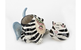 Pojemnik ceramiczny Kot w pasy